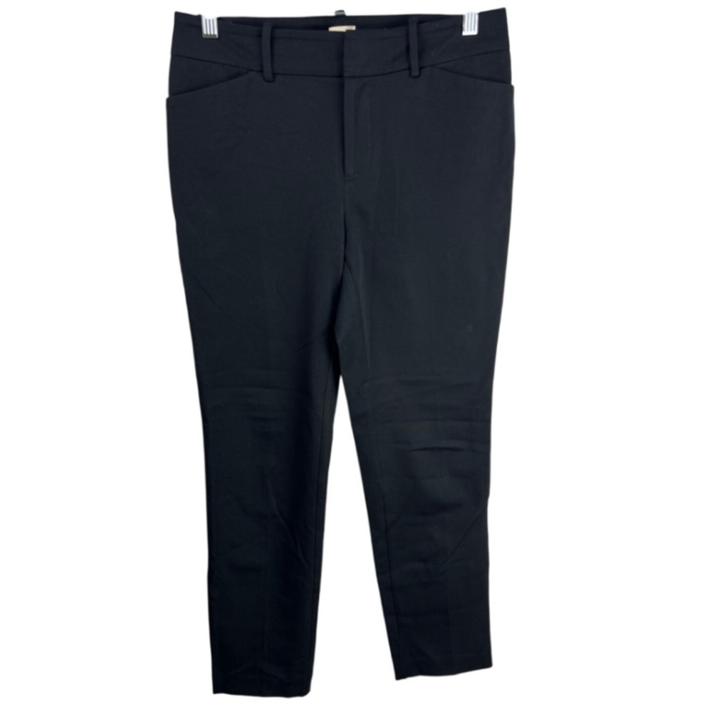 A New Day Black Stretch Ankle Pants, Cotton Blend, Workwear Slim Trousers